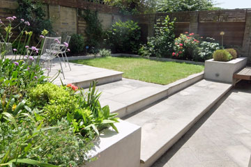 Garden on levels in Ealing